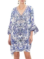 Silk Tie-Sleeve Caftan