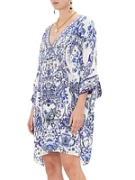 Silk Tie-Sleeve Caftan