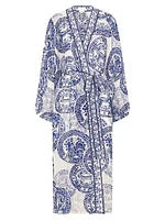 Printed Silk Wrap Cover-Up