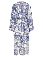 Printed Silk Wrap Cover-Up