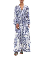 Printed Silk Wrap Cover-Up