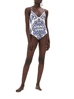 Printed Underwire One-Piece Swimsuit