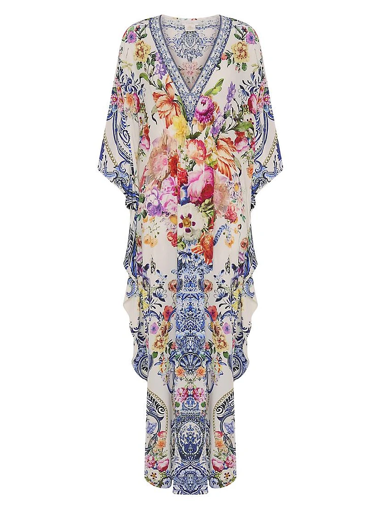 Floral Silk Cover-Up