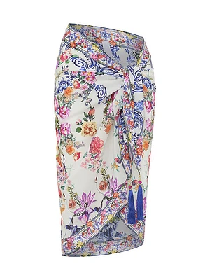 Floral Tassel Sarong Cover-Up