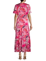 Scribble Bouquet-Printed Midi-Dress