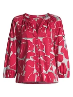 Bold Petals Stretch Cotton Shirt