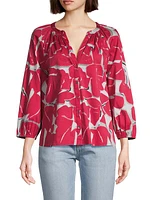 Bold Petals Stretch Cotton Shirt