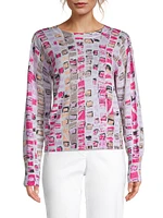 Geo Mosaic Cotton-Blend Sweater