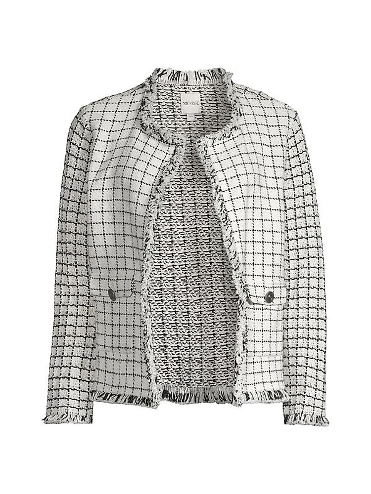 Cotton-Blend Grid Jacket