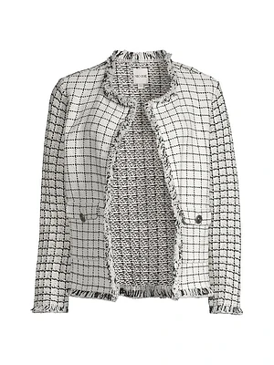 Cotton-Blend Grid Jacket