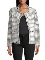 Cotton-Blend Grid Jacket