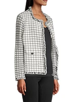 Cotton-Blend Grid Jacket