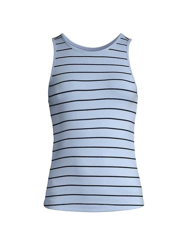 Striped High-Neck Tank