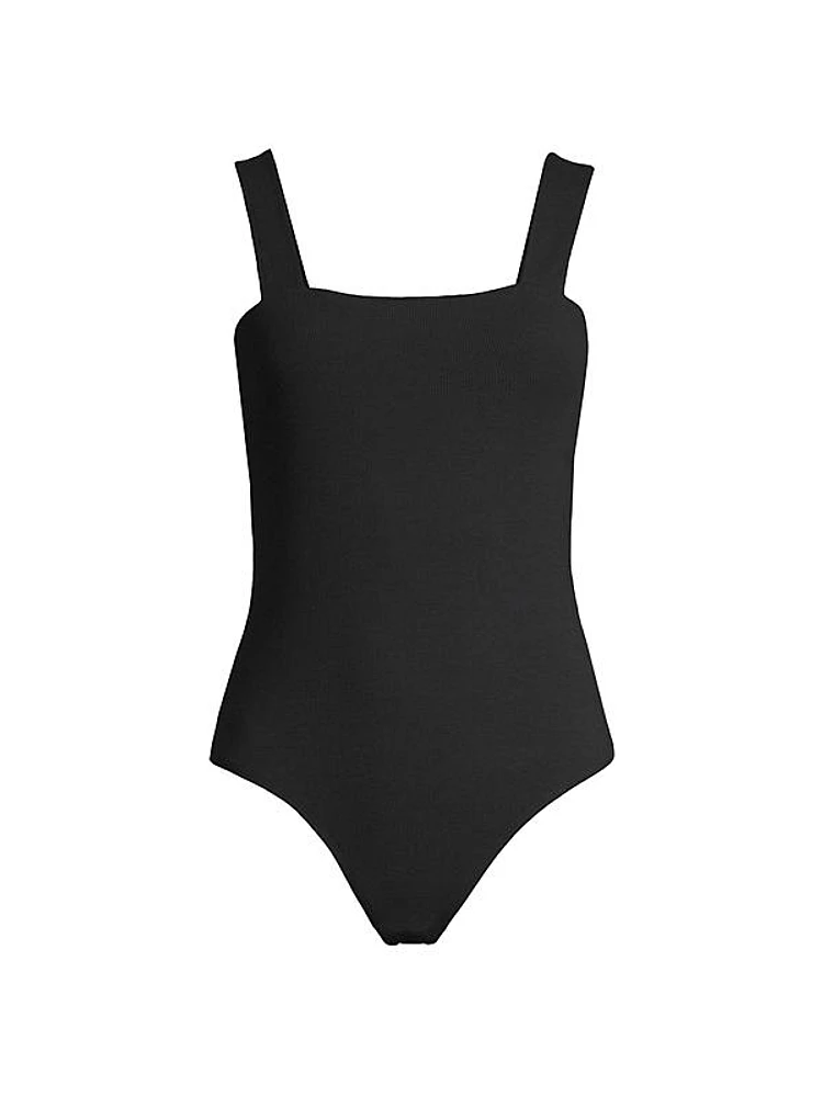 Narcisse Cotton-Blend Thong Bodysuit