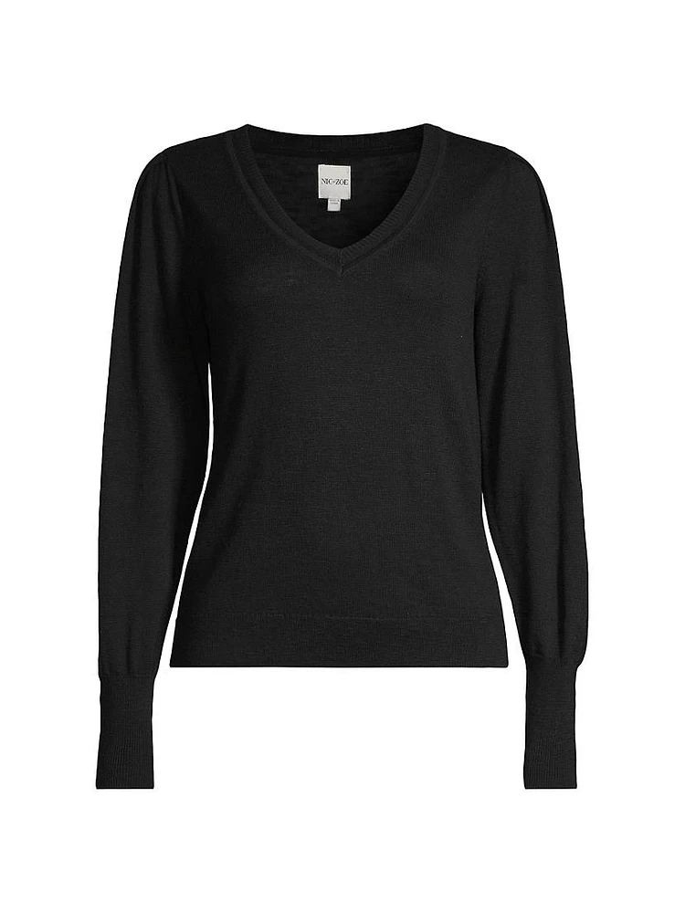 Slub V-Neck Sweater