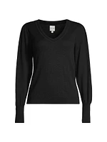 Slub V-Neck Sweater