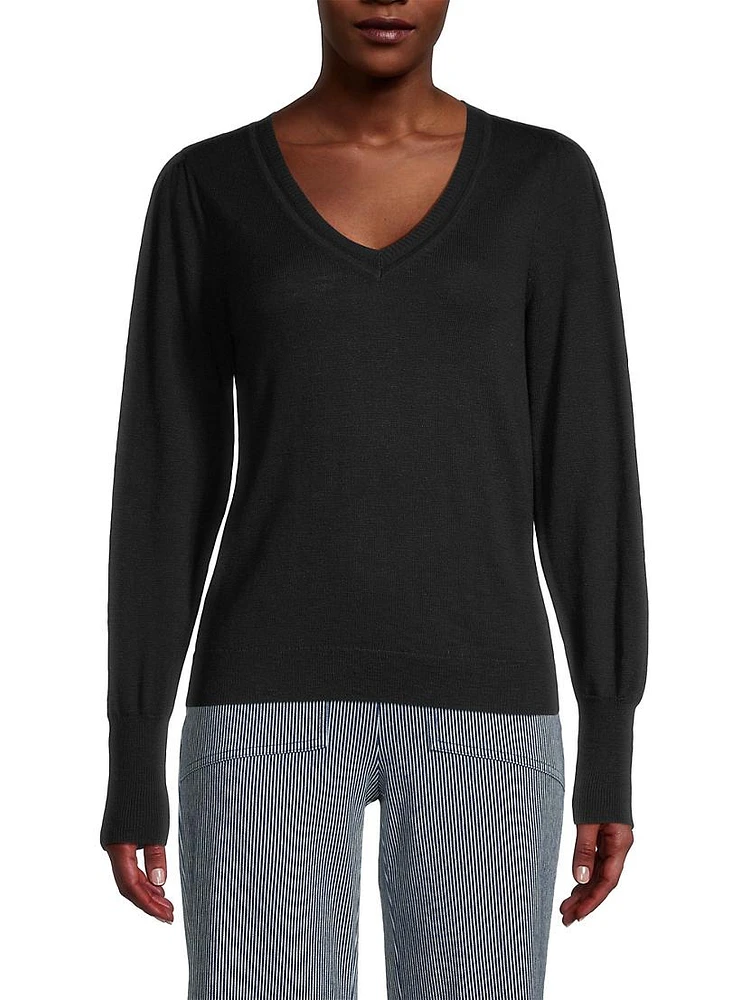 Slub V-Neck Sweater