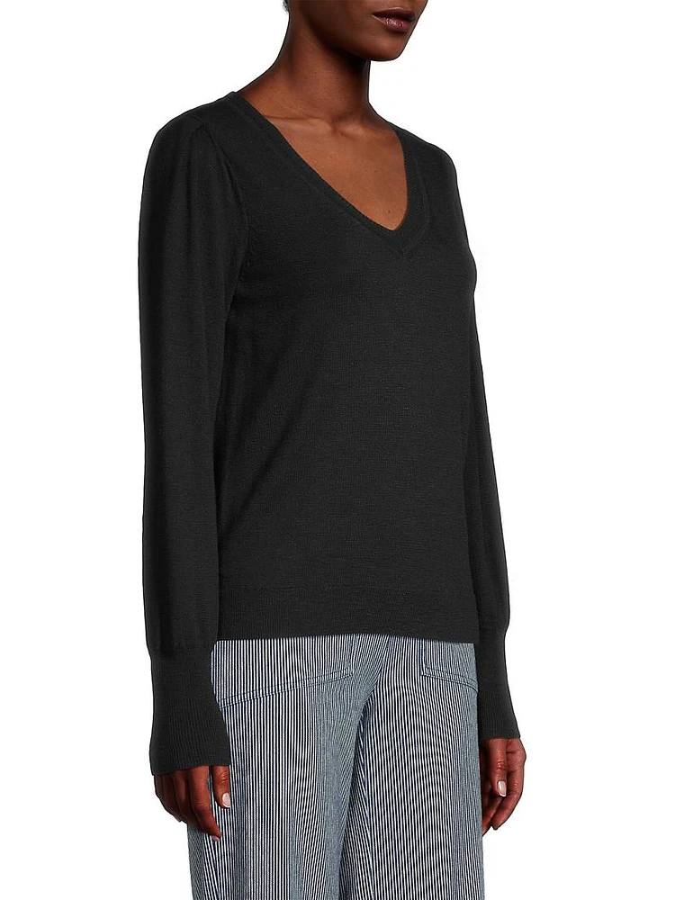 Slub V-Neck Sweater