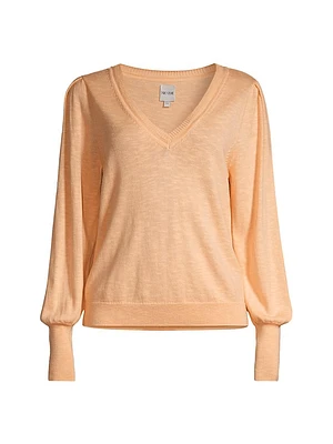 Slub V-Neck Sweater