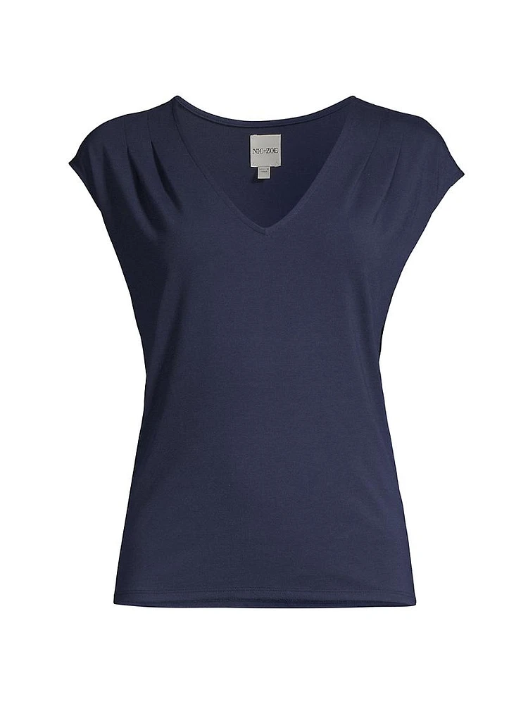 Polished Jersey V-Neck Top