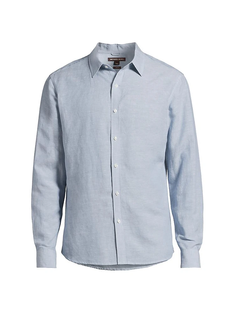 Linen-Blend Slim-Fit Shirt