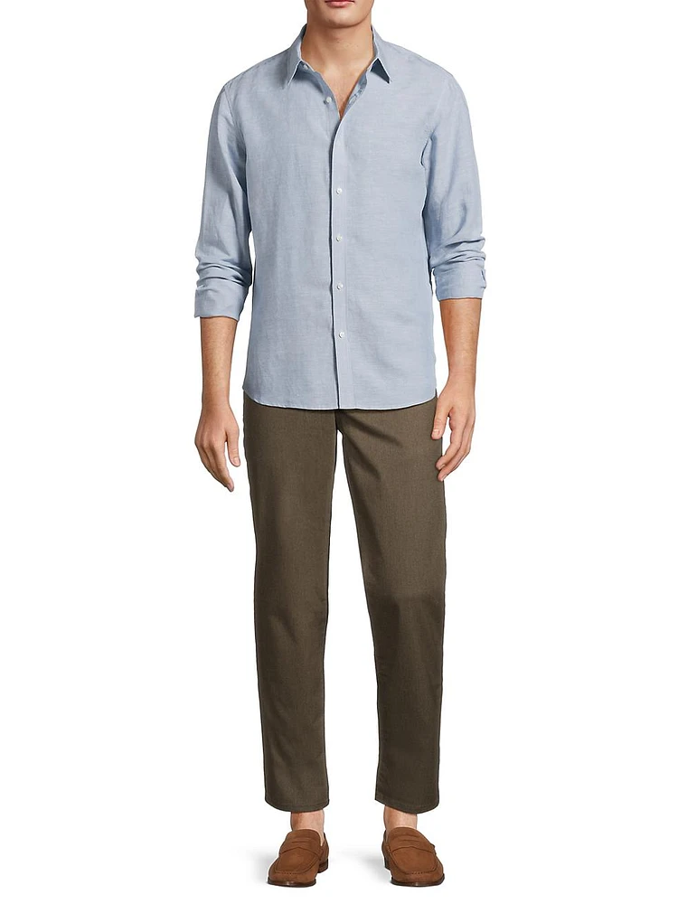 Linen-Blend Slim-Fit Shirt