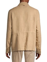 Linen Button-Front Jacket