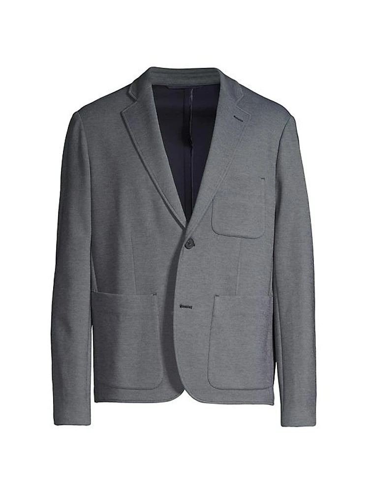 Cotton-Blend Two-Button Blazer
