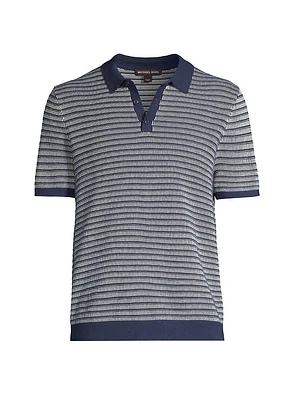 Striped Tuck Stitch Polo Shirt