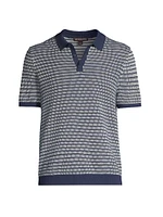 Striped Tuck Stitch Polo Shirt