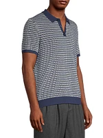 Striped Tuck Stitch Polo Shirt