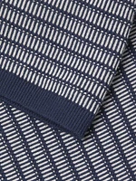 Striped Tuck Stitch Polo Shirt