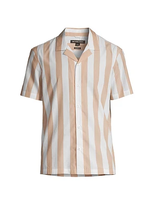 Striped Relaxed-Fit Camp Shirt