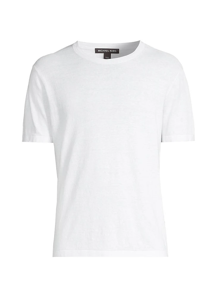 Linen & Cotton-Blend Crewneck T-Shirt