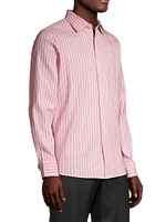 Striped Cotton Button-Front Shirt