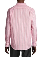 Striped Cotton Button-Front Shirt