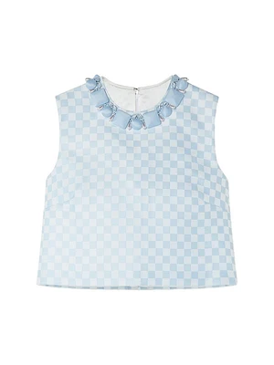 Damier Check Duchesse Satin Crop Top