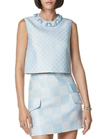 Damier Check Duchesse Satin Crop Top