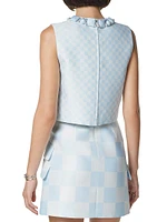 Damier Check Duchesse Satin Crop Top