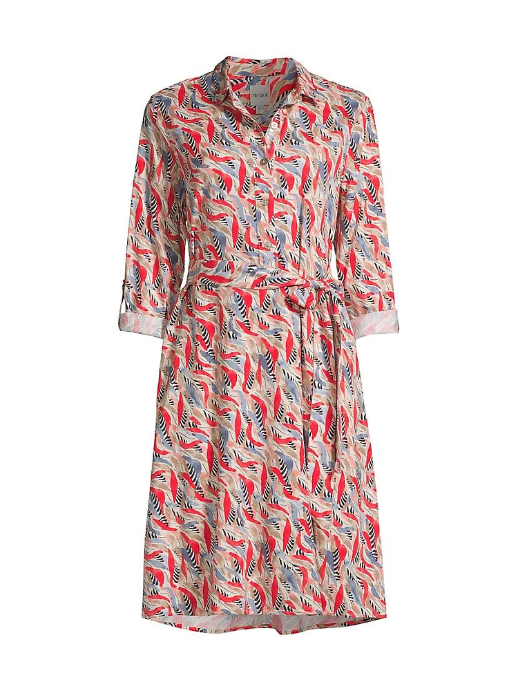 Coral Waves Live-In Shirtdress