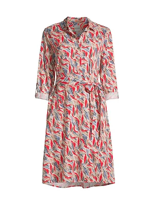 Coral Waves Live-In Shirtdress