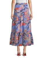 Dreamscape Tiered Midi-Skirt