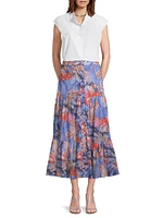 Dreamscape Tiered Midi-Skirt