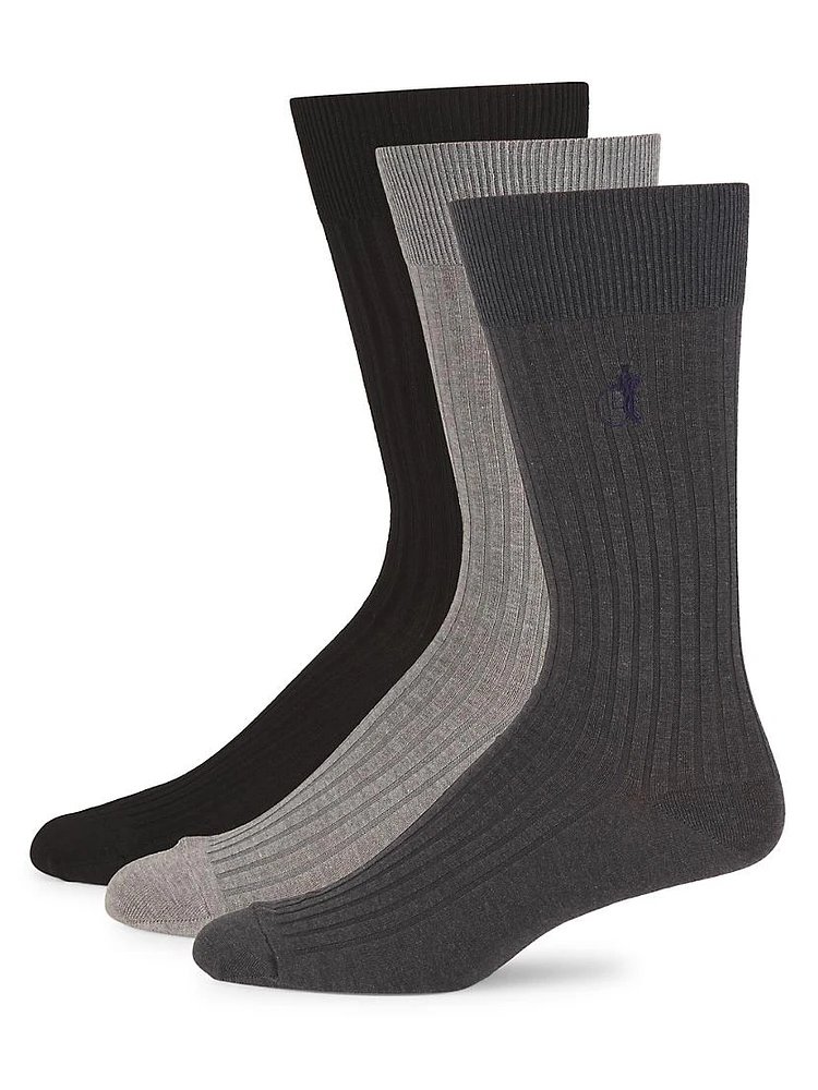 Simply Sartorial 3-Pack Rib-Knit Sock Gift Box