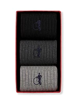 Simply Sartorial 3-Pack Rib-Knit Sock Gift Box