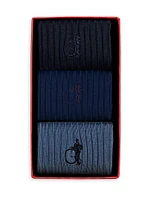 Simply Sartorial 3-Pack Rib-Knit Sock Gift Box