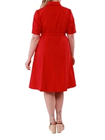 Liliana Cotton-Blend Belted Shirtdress