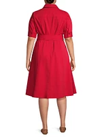 Liliana Cotton-Blend Belted Shirtdress