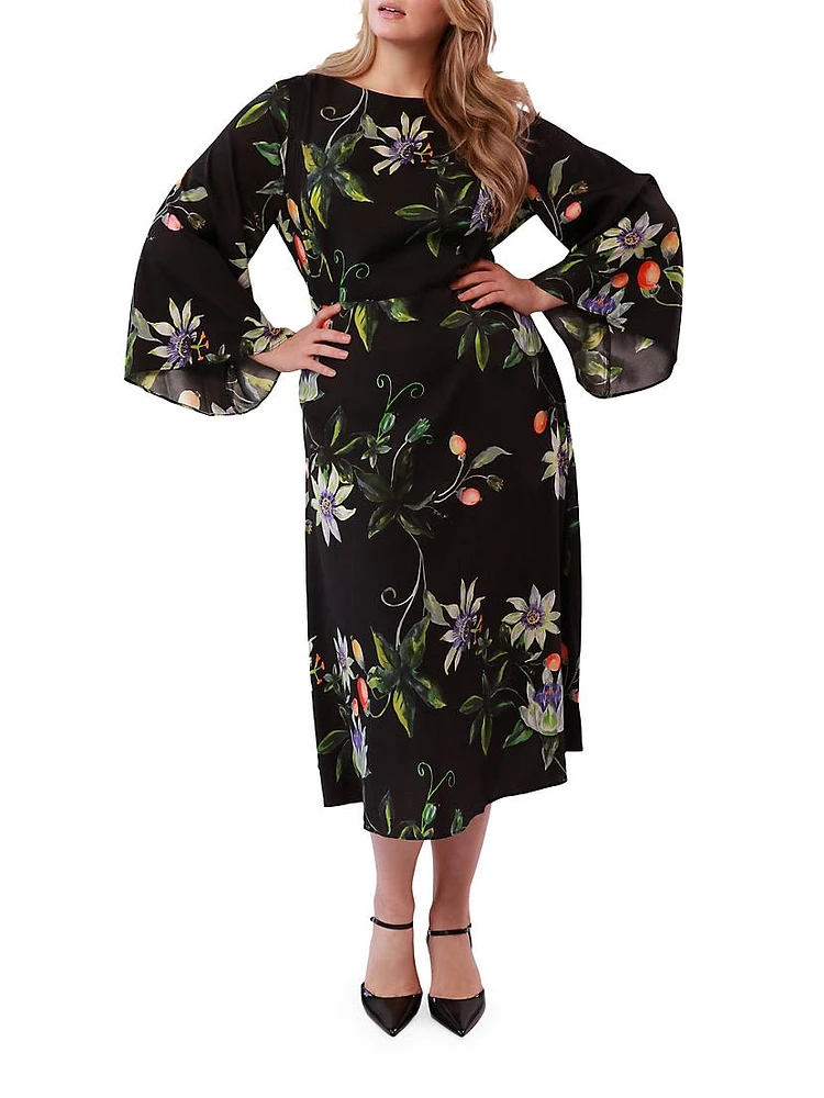 Lucrezia Floral Silk Midi-Dress