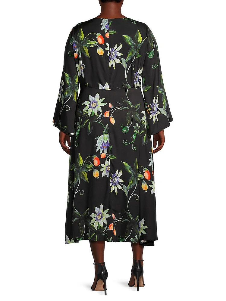 Lucrezia Floral Silk Midi-Dress